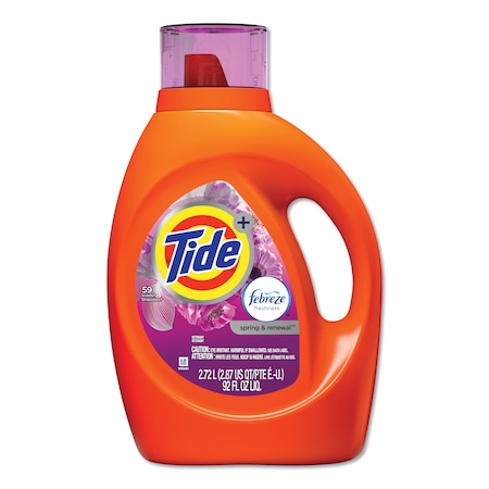 Tide Plus Febreze Liquid Laundry Detergent, Spring & Renewal, 92oz Bottle 037000875666